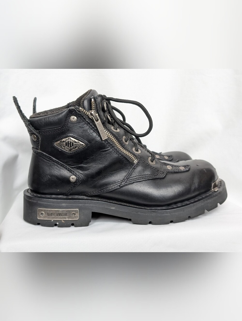 Harley-Davidson Black Leather Motorcycle Biker Boots Women’s 9 - Picture 7 of 16